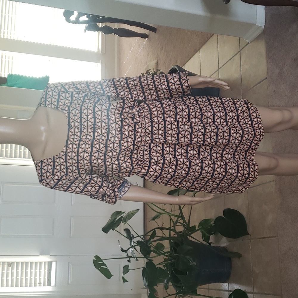 Collective Concepts S Geo Print Button Tab Sleeve… - image 1